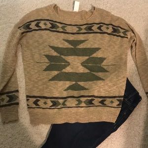Aztec print sweater size small